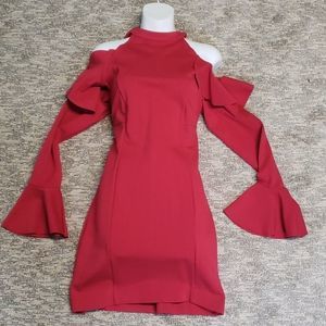 Free People red fitted dress